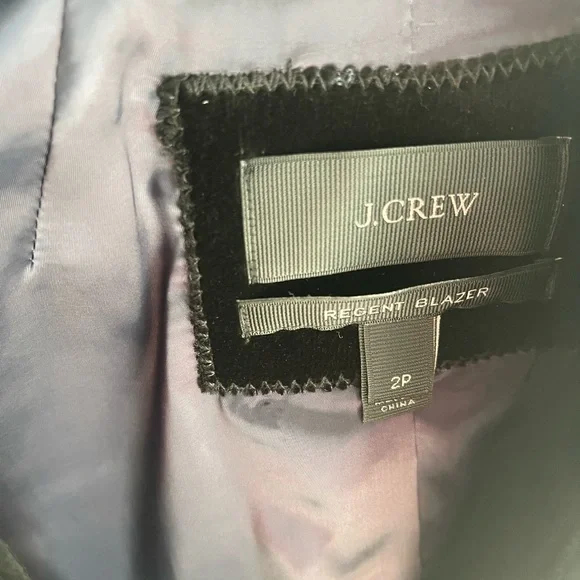 J.Crew Black Velvet Blazer - Picture 2 of 3